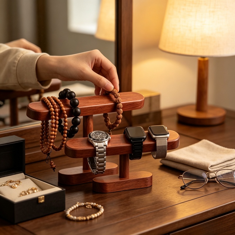 Jewelry And Watches Exhibition - 월넛 우드 시계 및 쥬얼리 진열대,