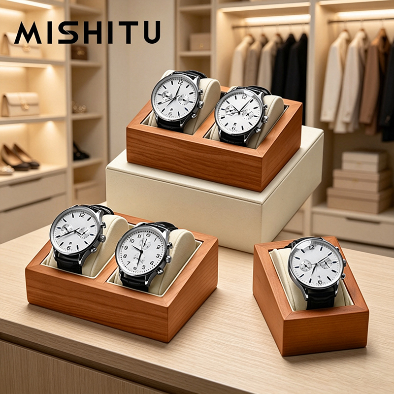 Jewelry Box With Watches - MISHITU 단단한 나무 시계 보관 상자
