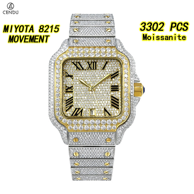 Vvs Jewelry Watches - 남성용 럭셔리 VVS 모이사나이트 시계, 미요타