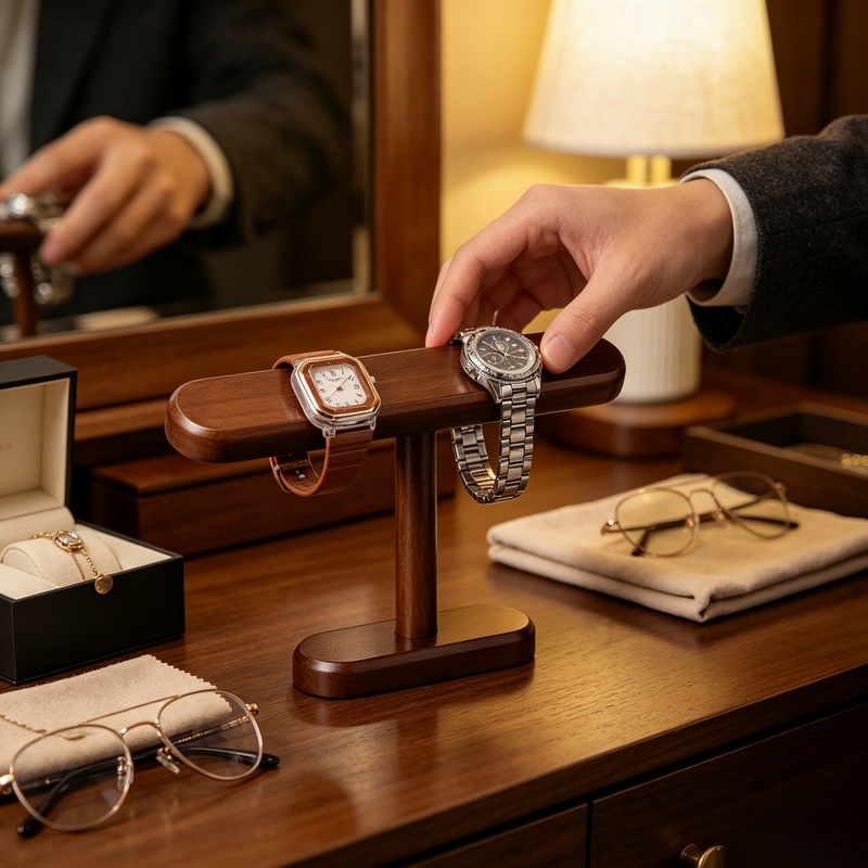 월넛 우드 시계 및 쥬얼리 진열대, 체인 발찌 걸이,  - Jewelry And Watches Exhibition 리뷰 및 가격