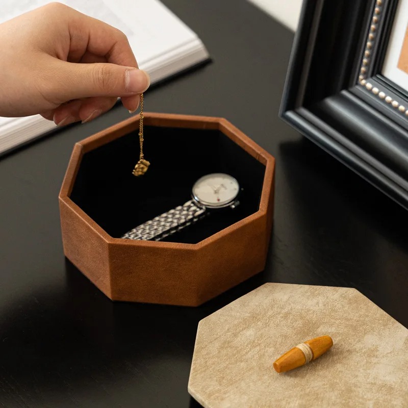 이탈리아 시계 정리함 부드러운 플록 가죽 고급 팔각형  - Jewelry Box With Watches 리뷰 및 가격