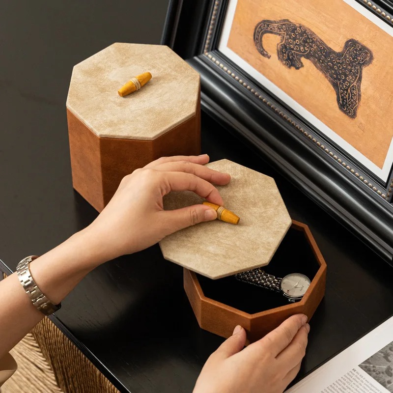 이탈리아 시계 정리함 부드러운 플록 가죽 고급 팔각형  - Jewelry Box With Watches 리뷰 및 가격