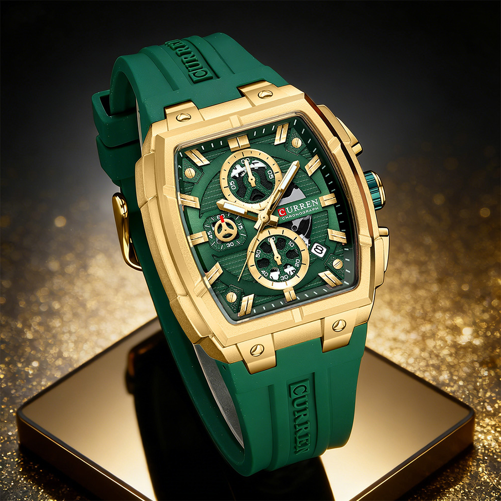 CURREN 남성용 럭셔리 빈티지 시계, 실리콘 스트랩 - Jewelry Bracelet Watches 리뷰 및 가격