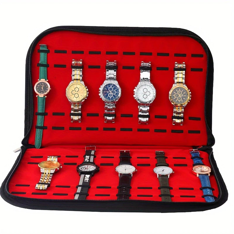 20 슬롯 시계 보관 가방 편리한 여행용 시계 파우치  - Jewelry Box With Watches 리뷰 및 가격