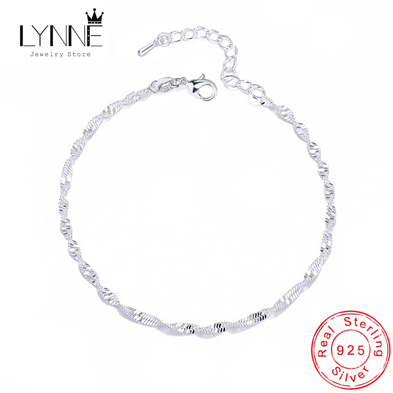 925 스털링 실버 패션 심플 웨이브 트위스트 체인 발 - Anklet Foot Chain 리뷰 및 가격