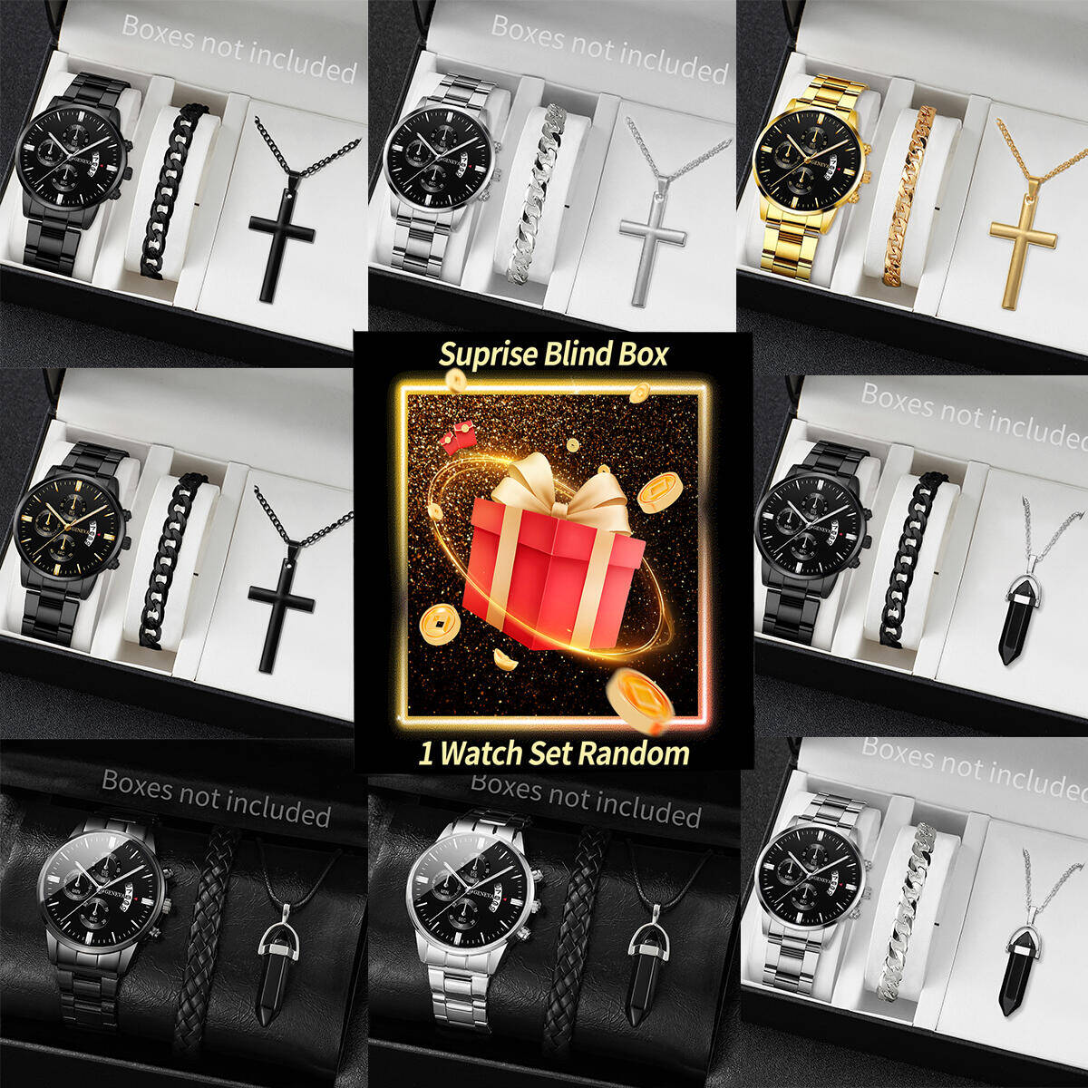 서프라이즈 미스터리 시계 블라인드 박스-3개/세트 패션 - Jewelry Box With Watches 리뷰 및 가격
