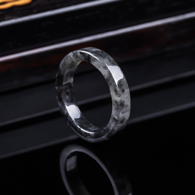 천연 A급 버마산, 블랙 제이디트 아이스 타입 반지,  - Jewelry & Watches Vitopoulos Reviews 리뷰 및 가격