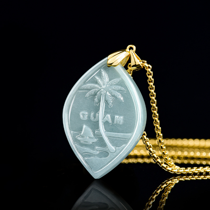 천연 A 등급 경옥 푸른 물 태평양 괌 관광 기념품 펜 - Pacific Jewelry & Watches Los Angeles 리뷰 및 가격